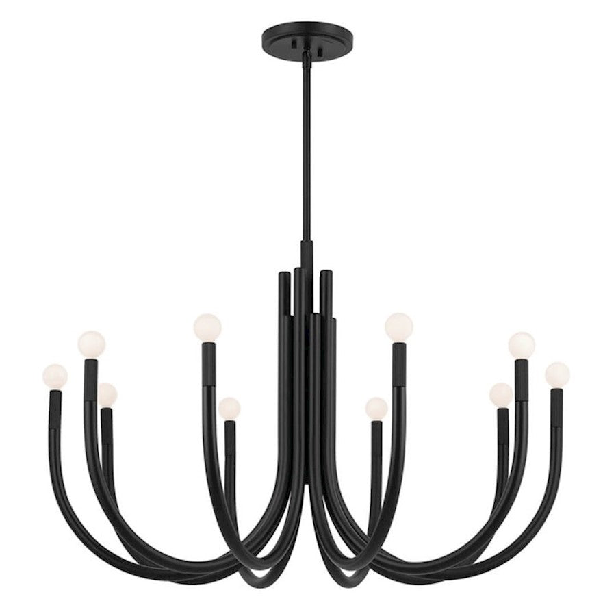 Kichler Odensa 40" 10 Light Chandelier, Black - 52551BK