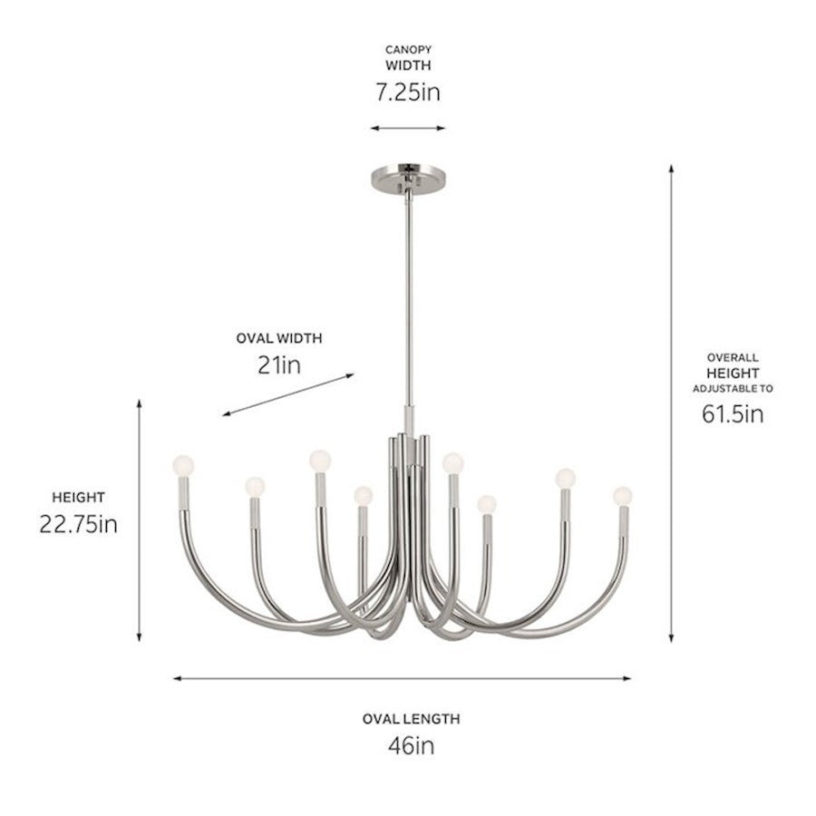 8 Light Oval Chandelier