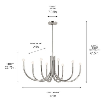 8 Light Oval Chandelier