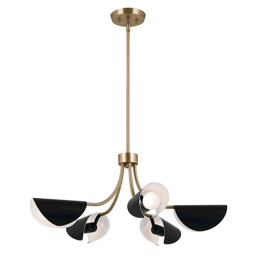 Kichler Arcus 29" 5 Light Convertible Chandelier, Bronze/Black - 52558CPZBK