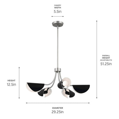 5 Light Convertible Chandelier