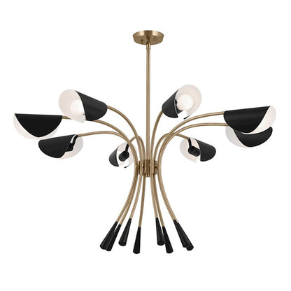 Kichler Arcus 46" 8 Light Chandelier, Champagne Bronze/Black - 52560CPZBK