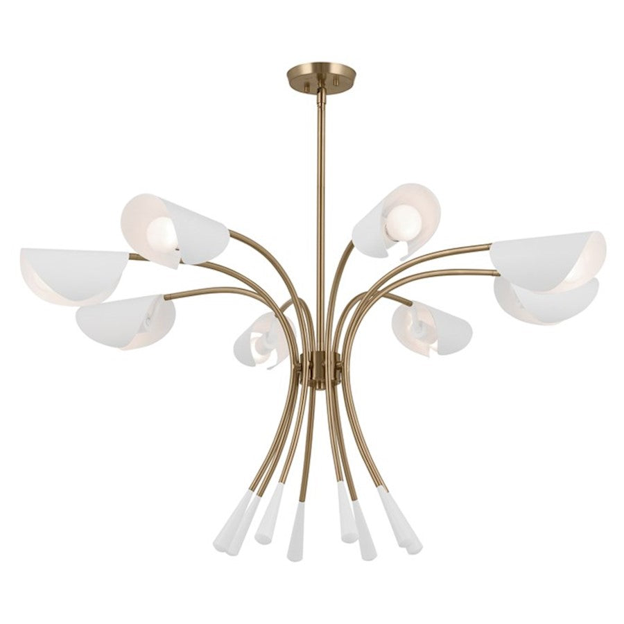 Kichler Arcus 46" 8 Light Chandelier, Champagne Bronze/White - 52560CPZWH