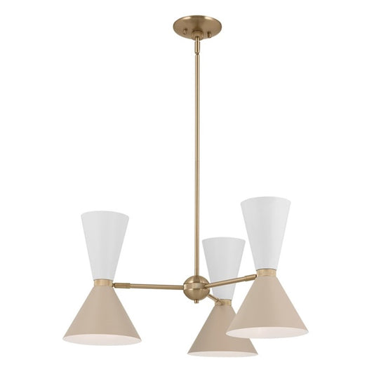 Kichler Phix 31" 6 Light Chandelier, Champagne Bronze/Greige/White - 52565CPZGRG