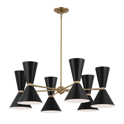 Kichler Phix 39" 12 Light Chandelier, Champagne Bronze/Black - 52566CPZBK