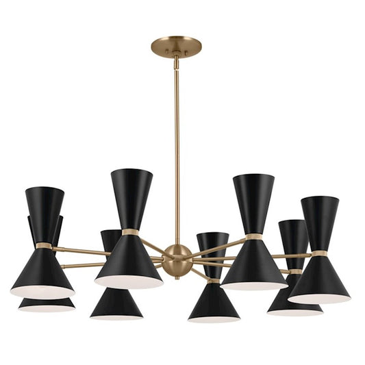 Kichler Phix 49" 16 Light Chandelier, Champagne Bronze/Black - 52567CPZBK