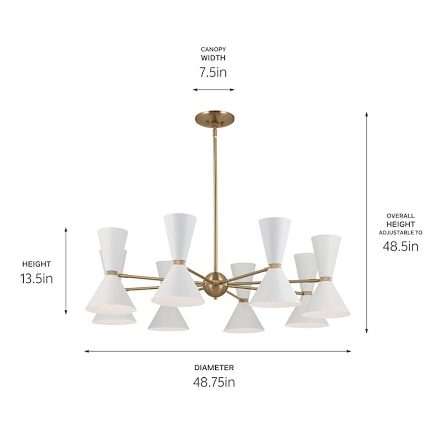 16 Light Chandelier, Champagne Bronze