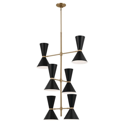 Kichler Phix 50" 12 Light Foyer Chandelier, Champagne Bronze/Black - 52568CPZBK