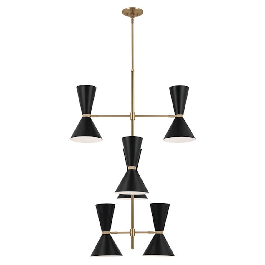 12 Light Foyer Chandelier, Champagne Bronze