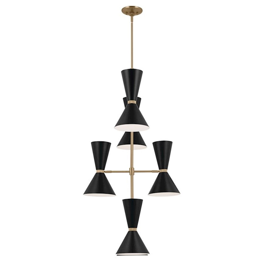 12 Light Foyer Chandelier, Champagne Bronze