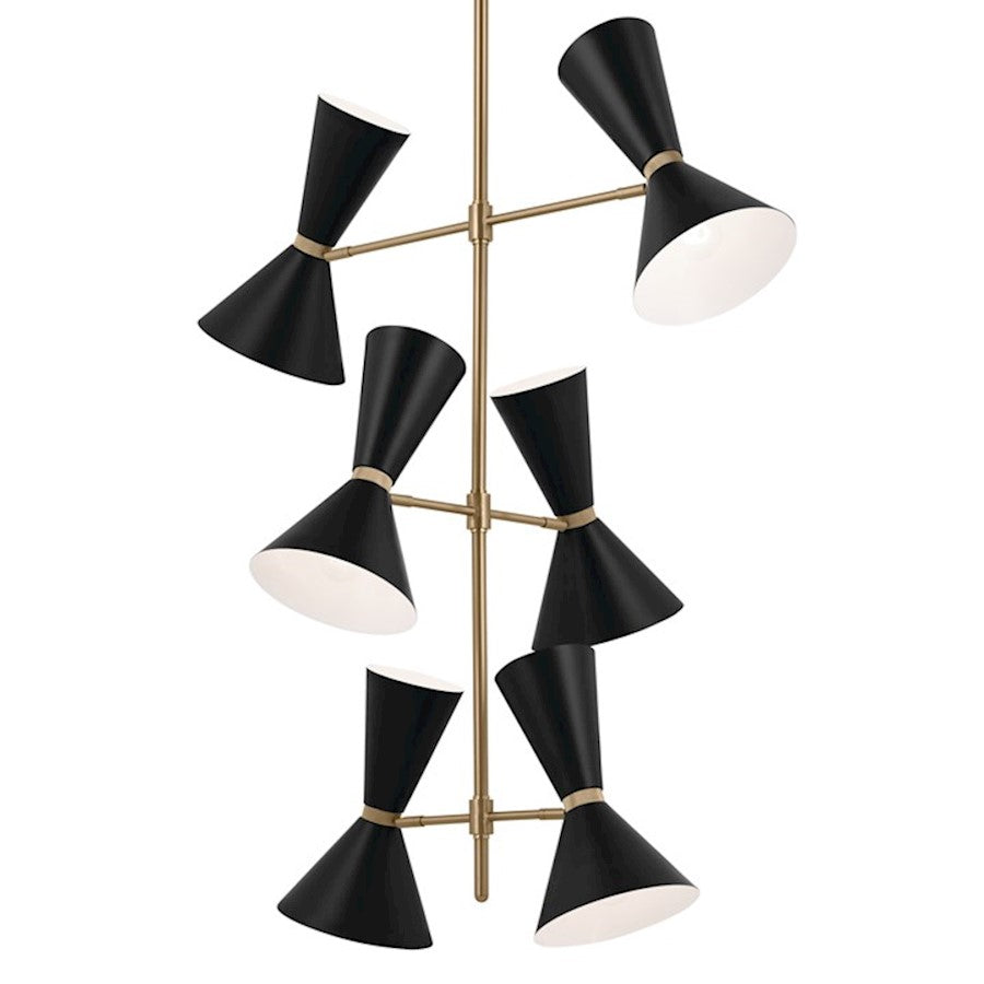 12 Light Foyer Chandelier, Champagne Bronze