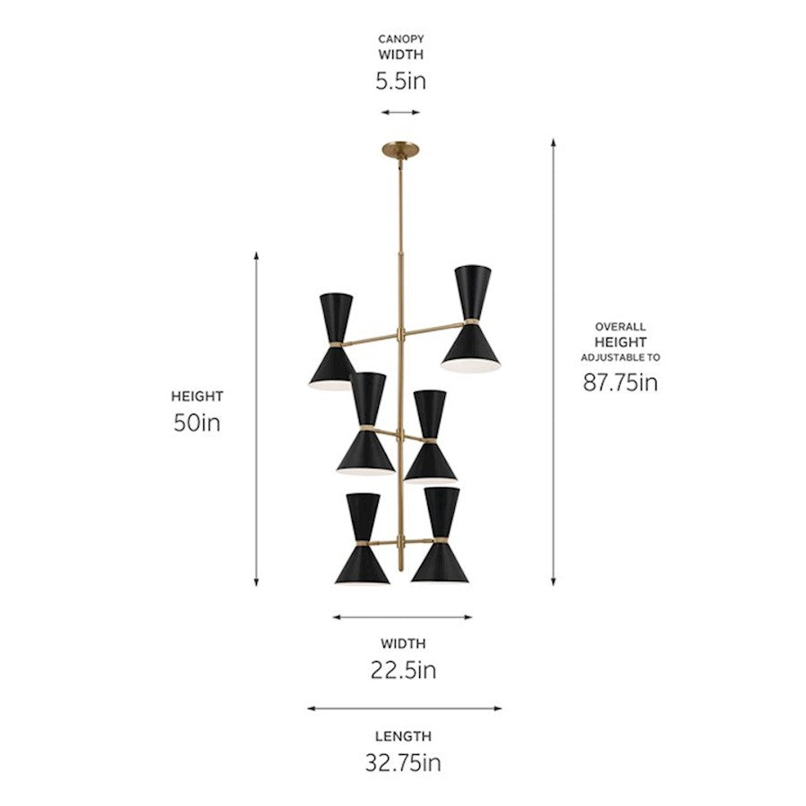 12 Light Foyer Chandelier, Champagne Bronze