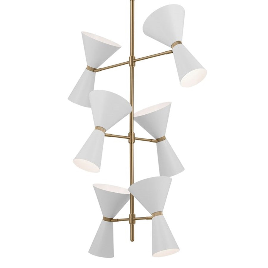 12 Light Foyer Chandelier, Champagne Bronze