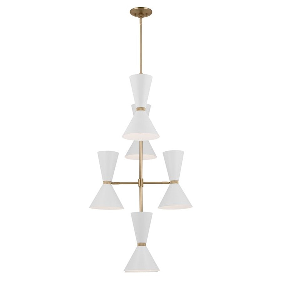 12 Light Foyer Chandelier, Champagne Bronze