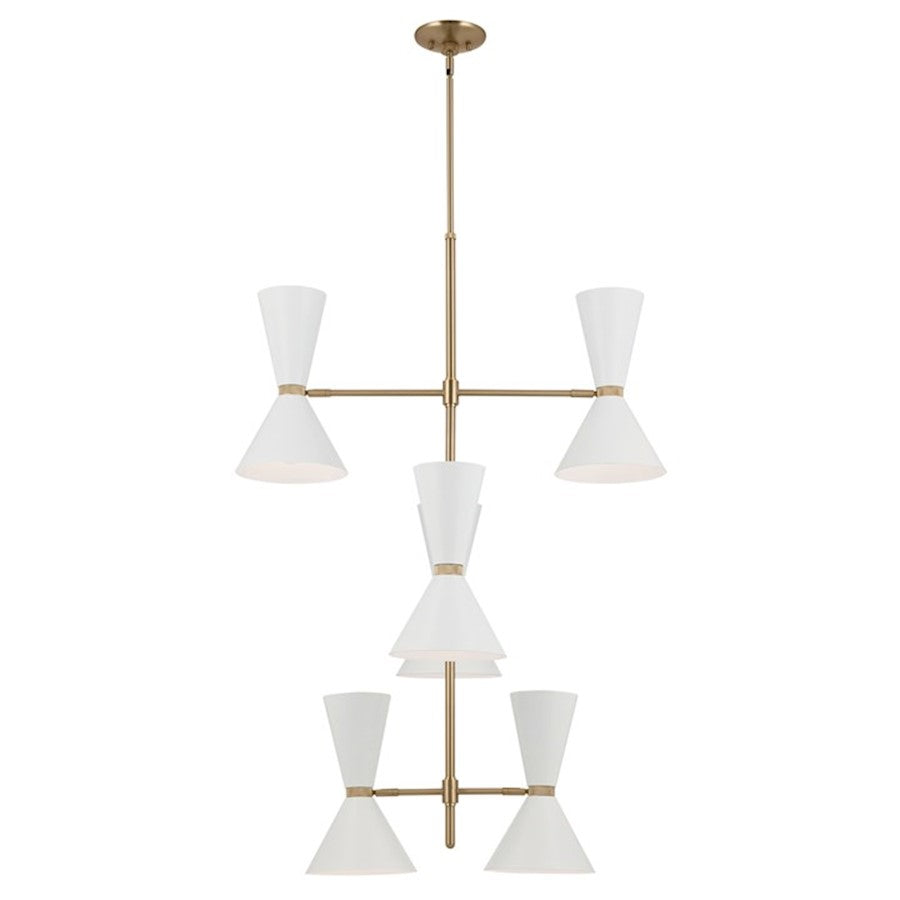 12 Light Foyer Chandelier, Champagne Bronze