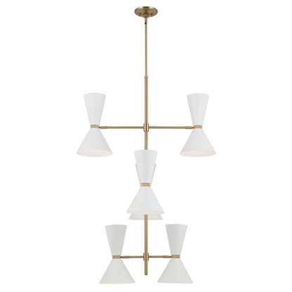 12 Light Foyer Chandelier, Champagne Bronze