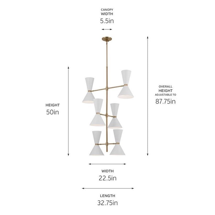 12 Light Foyer Chandelier, Champagne Bronze