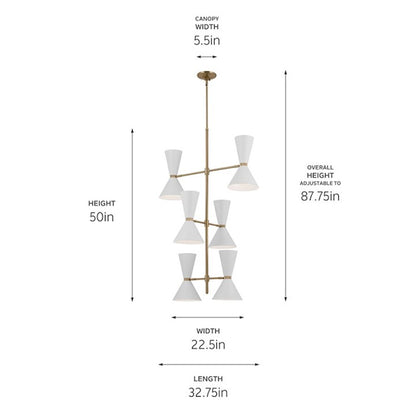 12 Light Foyer Chandelier, Champagne Bronze