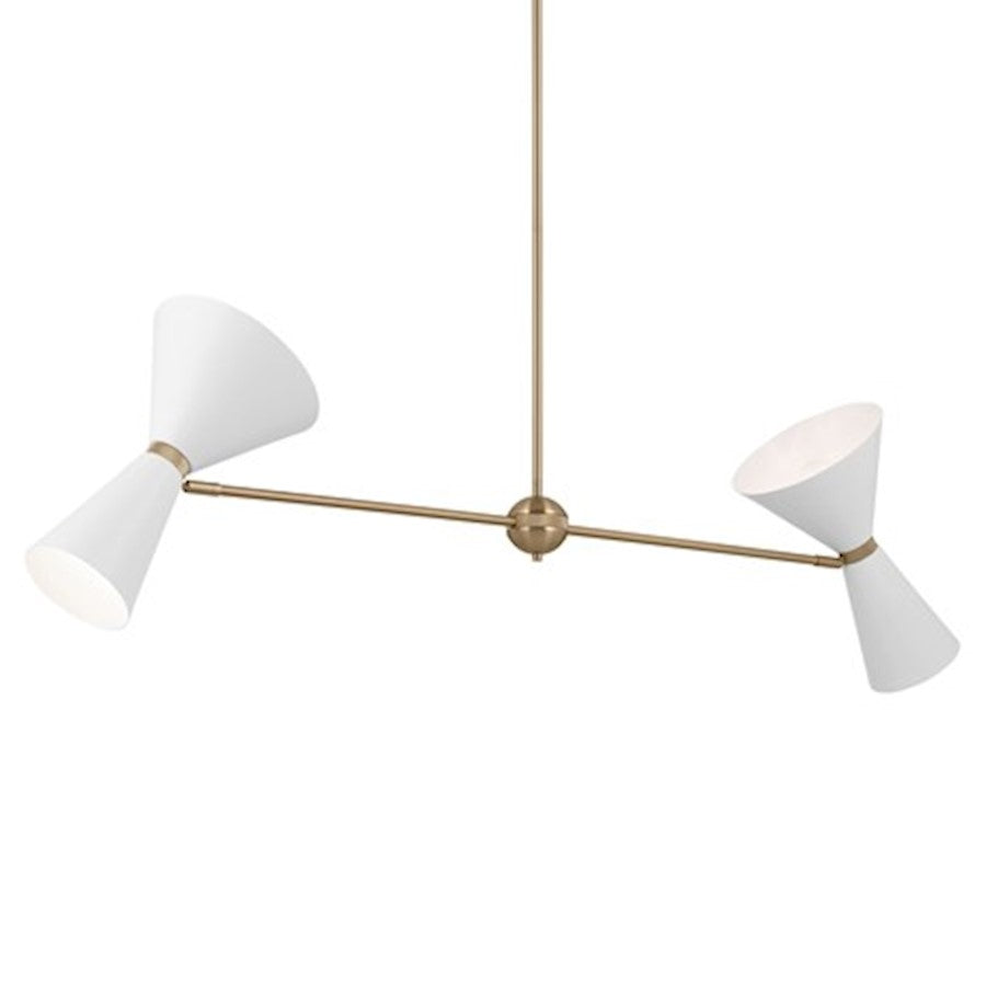 4 Light Linear Chandelier, Champagne Bronze