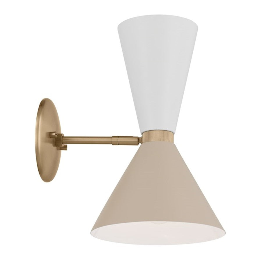 Kichler Phix 14" 2 Light Wall Sconce, Bronze/Greige/White - 52570CPZGRG