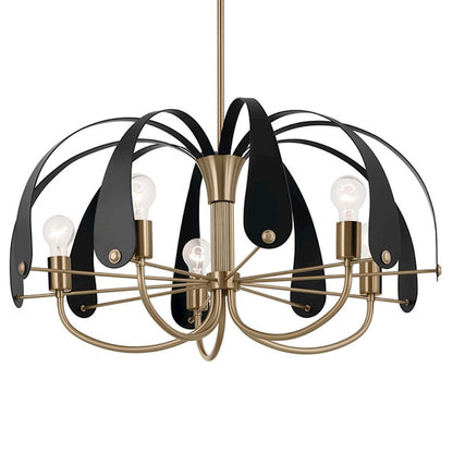 5 Light Chandelier, Champagne Bronze