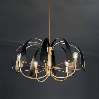 5 Light Chandelier, Champagne Bronze