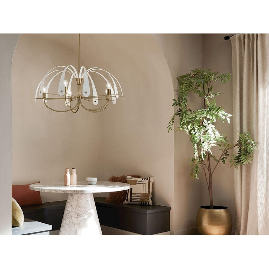 5 Light Chandelier, Champagne Bronze