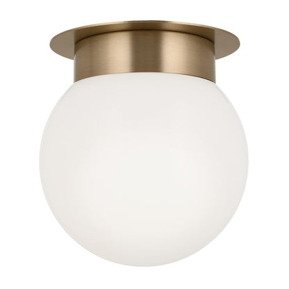 Kichler Albers 8" 1 Light Flush Mount, Champagne Bronze/Opal Glass - 52586CPZ