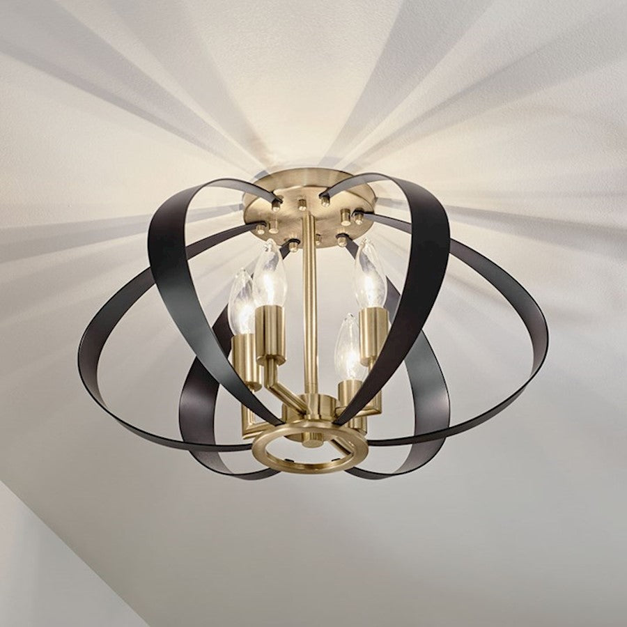 Kichler Cecil 18" 4 Light Oval Flush Mount