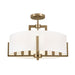 Kichler Malen 20" 8 Light Semi-Flush Mount, Bronze/White Fabric Shade - 52592CPZ
