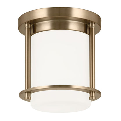 Kichler Brit 7" 1 Light Flush Mount, Bronze/Etched Cased Opal - 52596CPZ