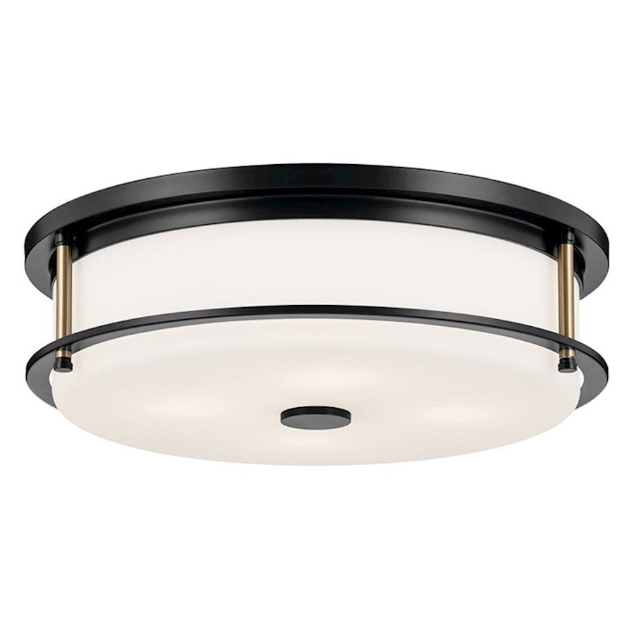 Kichler Brit 18" 4 Light Flush, Black/Bronze/Etched Cased Opal - 52597BKCPZ