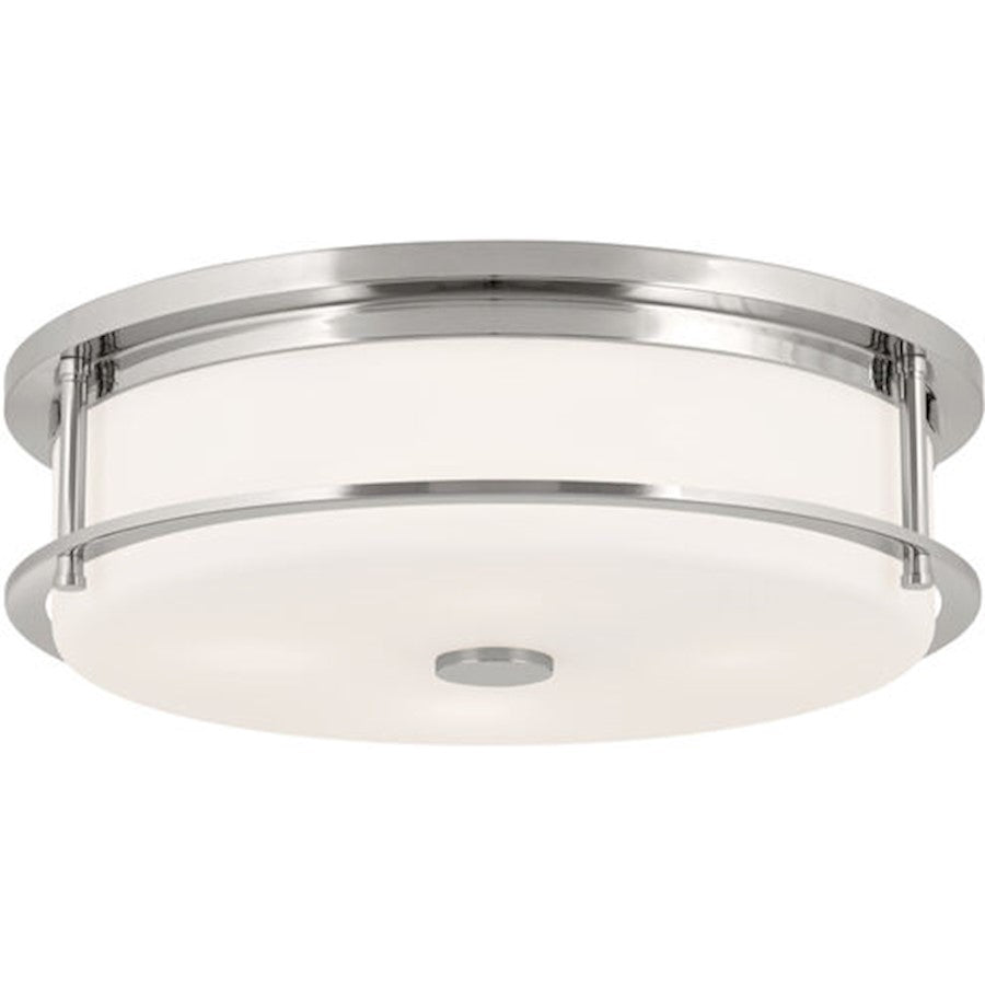 Kichler Brit 18" 4 Light Flush Mount, Nickel/Etched Cased Opal - 52597PN