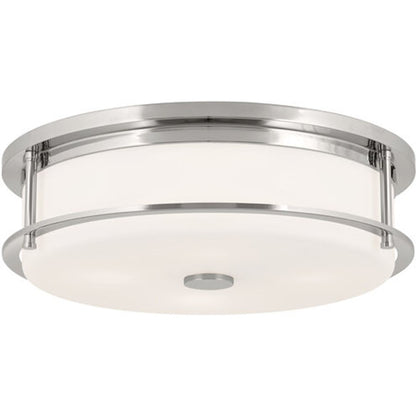 Kichler Brit 18" 4 Light Flush Mount, Nickel/Etched Cased Opal - 52597PN