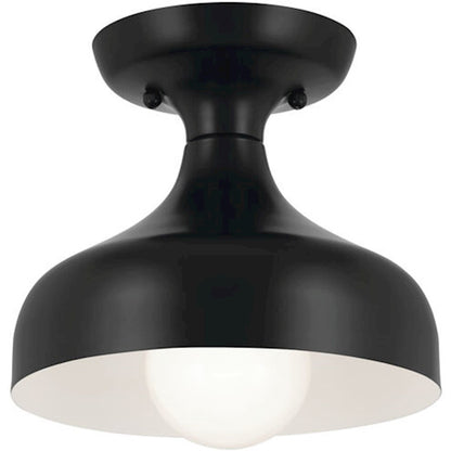 Kichler Sisu 7" 1 Light Semi Flush Mount, Black - 52599BK