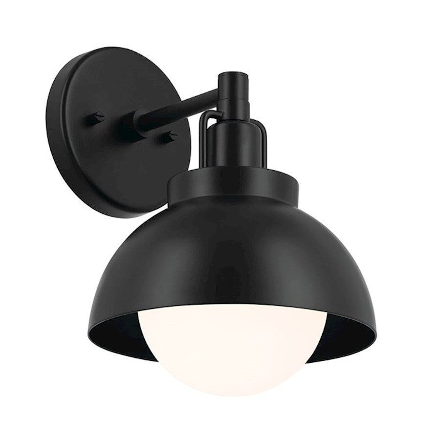 Kichler Niva 11" 1 Lt Convertible Semi Flush Mount, Black/Etched Opal - 52601BK