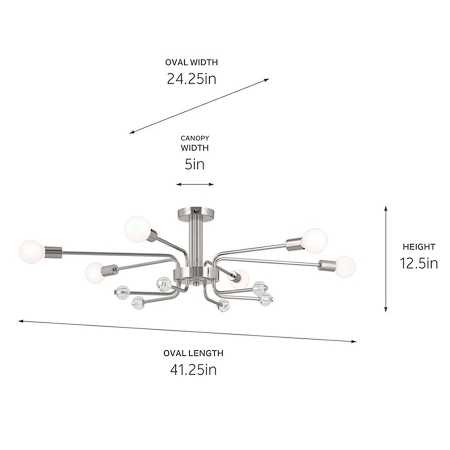 Kichler Ocala 41" 6 Light Flush Mount