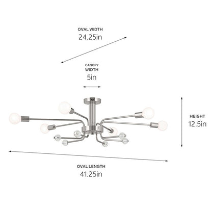 Kichler Ocala 41" 6 Light Flush Mount