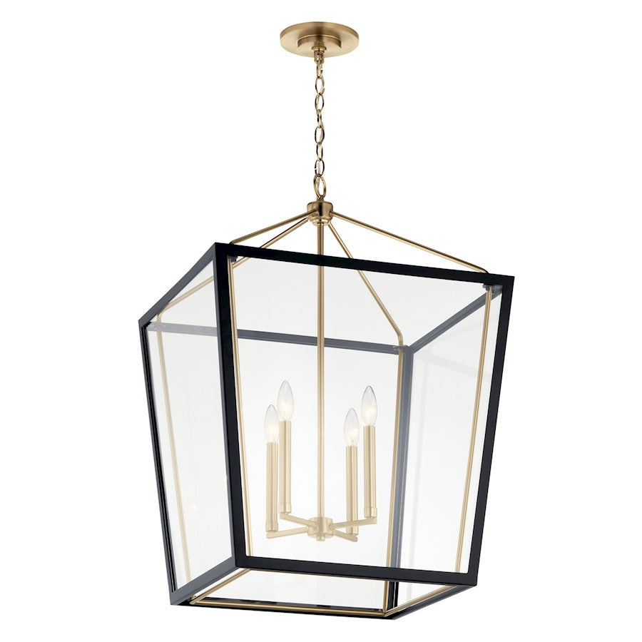 4 Light Foyer Pendant, Bronze