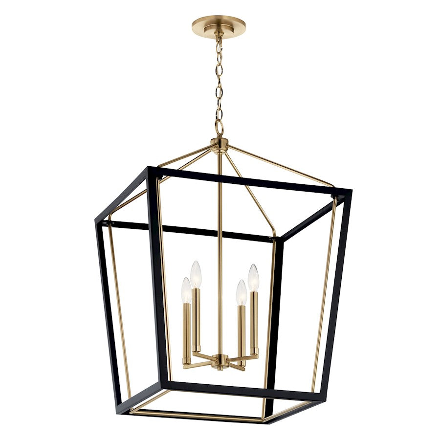 4 Light Foyer Pendant, Bronze