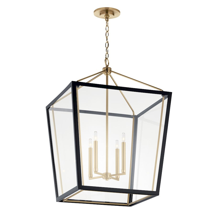 4 Light Foyer Pendant, Bronze