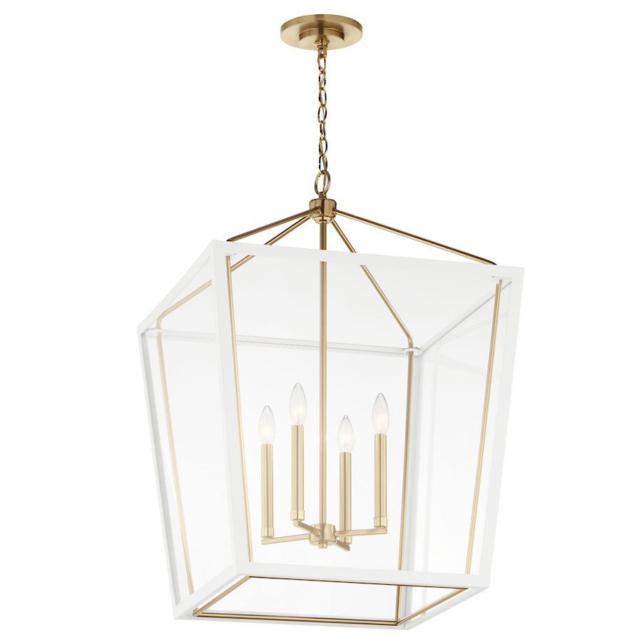 4 Light Foyer Pendant, Bronze