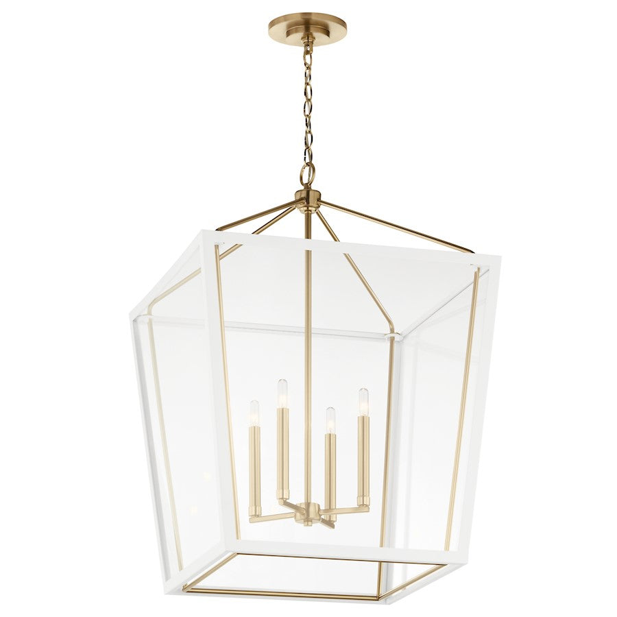 4 Light Foyer Pendant, Bronze