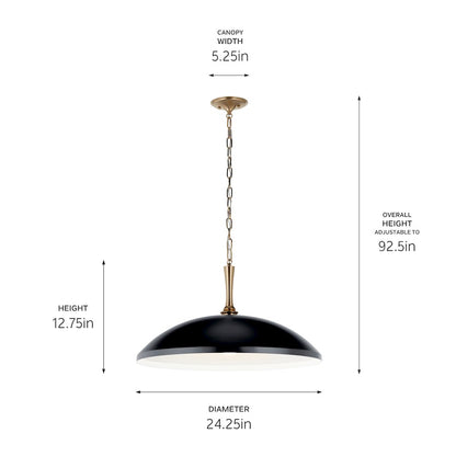 1 Light Pendant, Black