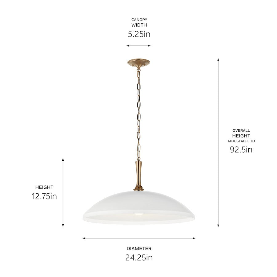 1 Light Pendant, White