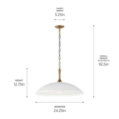 1 Light Pendant, White