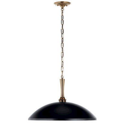 Kichler Delarosa 20" 1 Light Pendant, Black/Champagne Bronze - 52638BK