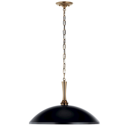 Kichler Delarosa 20" 1 Light Pendant, Black/Champagne Bronze - 52638BK