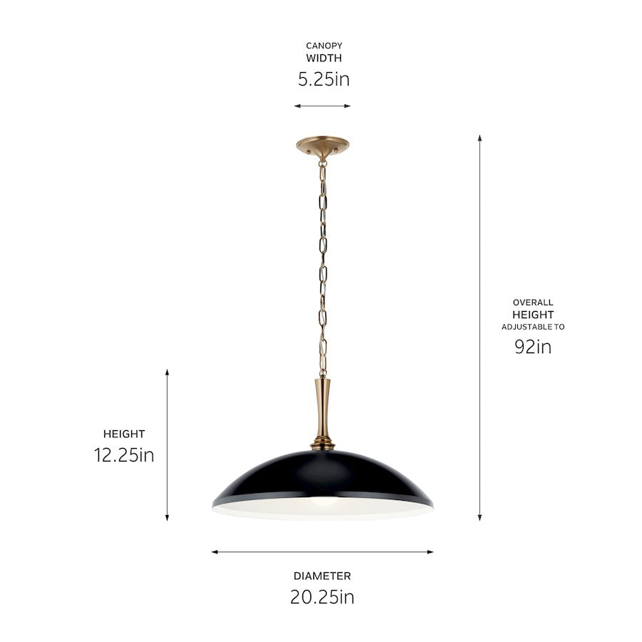 1 Light Pendant, Black