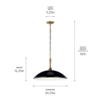 1 Light Pendant, Black